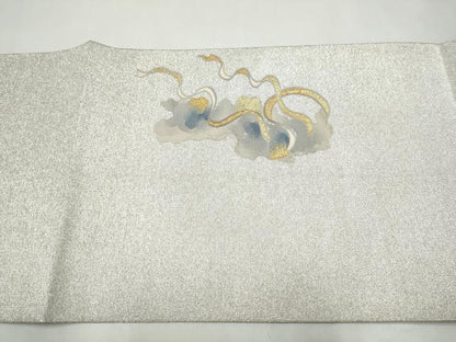 平和屋着物●爪搔き本綴れ　八寸名古屋帯　風神雷神　金銀糸　正絹　逸品　CABK5929hy