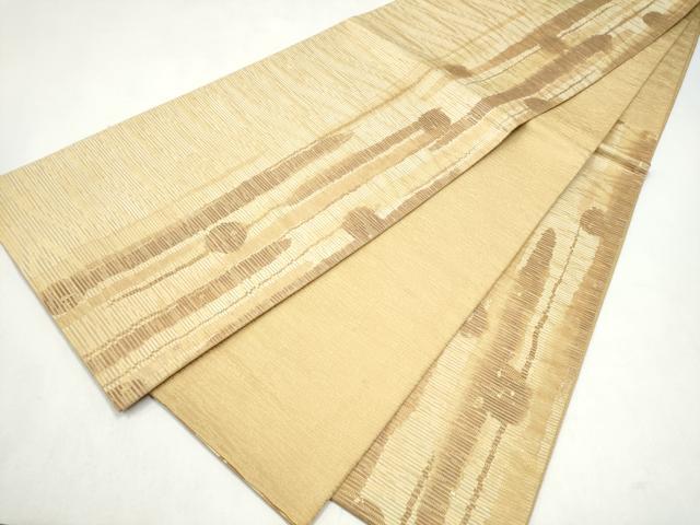 平和屋着物●六通柄袋帯　紙布　霞文　金彩　正絹　逸品　CABK5942hy