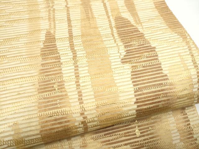 平和屋着物●六通柄袋帯　紙布　霞文　金彩　正絹　逸品　CABK5942hy