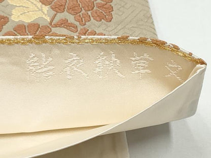 平和屋着物●六通柄袋帯　唐織　唐錦　能衣秋草文　金糸　正絹　逸品　CABK5949hy
