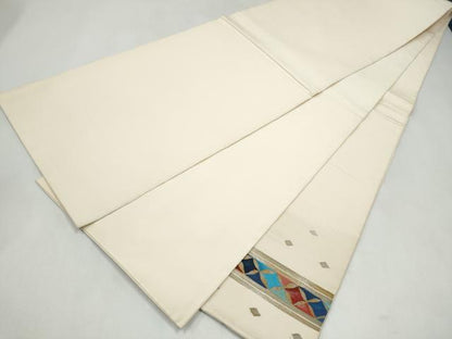 平和屋着物●爪搔き本綴れ　太鼓柄袋帯　七宝文　金糸　正絹　逸品　CABK5959hy