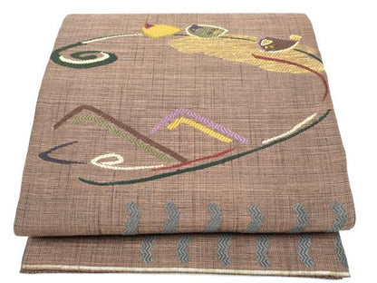 平和屋着物●太鼓柄袋帯　抽象文様　正絹　逸品　CABK5963hy