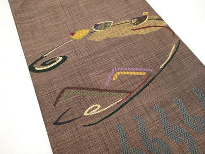 平和屋着物●太鼓柄袋帯　抽象文様　正絹　逸品　CABK5963hy