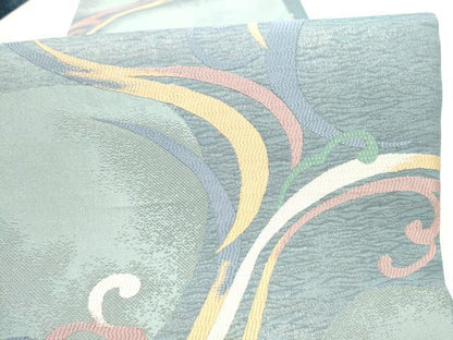 平和屋着物●六通柄袋帯　唐草文　金糸　正絹　逸品　CABK5965hy