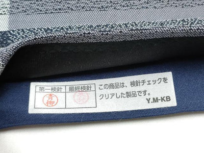 平和屋着物●六通柄袋帯　藍　幾何学文様　正絹　逸品　CABK5966hy
