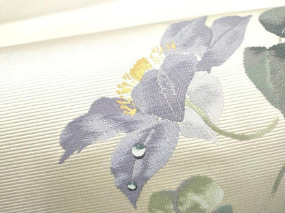 平和屋着物●太鼓柄袋帯　蔦の葉花文　正絹　逸品　CABK5967hy