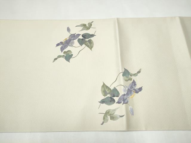 平和屋着物●太鼓柄袋帯　蔦の葉花文　正絹　逸品　CABK5967hy