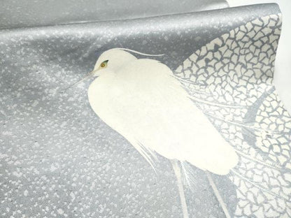 平和屋着物●東京友禅　菅有鬼一　太鼓柄袋帯　白鷺　正絹　逸品　CABK5968hy