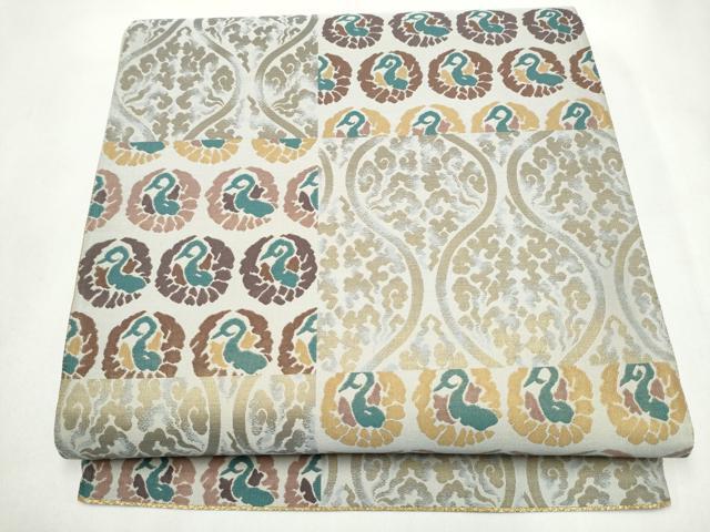 平和屋着物●六通柄袋帯　紹巴　立涌鳳凰文　正絹　逸品　CABK5975hy