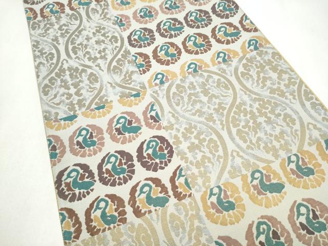 平和屋着物●六通柄袋帯　紹巴　立涌鳳凰文　正絹　逸品　CABK5975hy