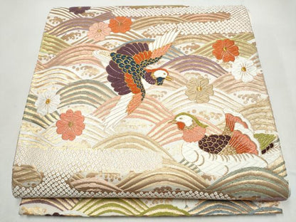 平和屋着物●六通柄袋帯　唐織　能装錦　金糸　正絹　逸品　CABK5977hy