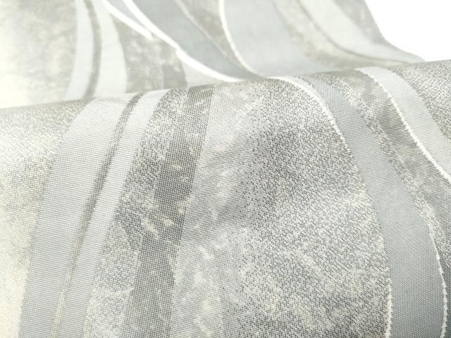 平和屋着物●六通柄袋帯　よろけ縞　正絹　逸品　CABK5979hy
