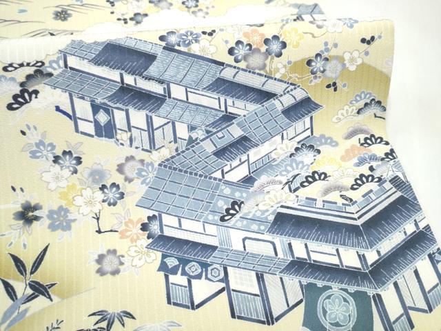 平和屋着物●全通柄袋帯　松竹梅風景文　正絹　逸品　CABK5980hy