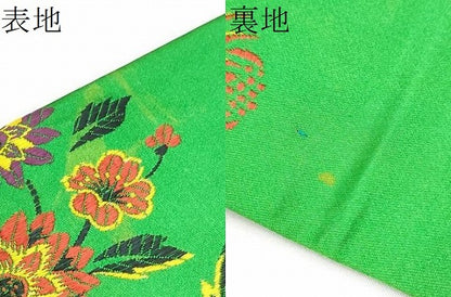 平和屋着物●丸帯　向かい鳥花文　正絹　逸品　CABK5981hy