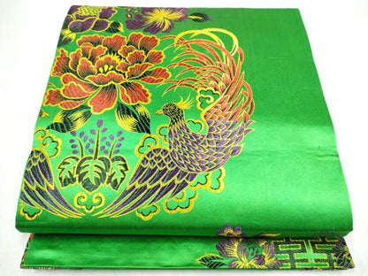 平和屋着物●丸帯　向かい鳥花文　正絹　逸品　CABK5981hy