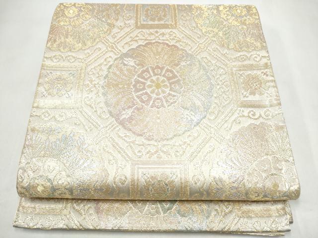 平和屋着物●龍村美術織物　たつむら　六通柄袋帯　洋花蜀紅　金銀糸　正絹　逸品　CABK5982hy