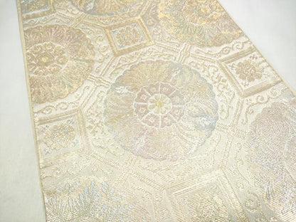 平和屋着物●龍村美術織物　たつむら　六通柄袋帯　洋花蜀紅　金銀糸　正絹　逸品　CABK5982hy