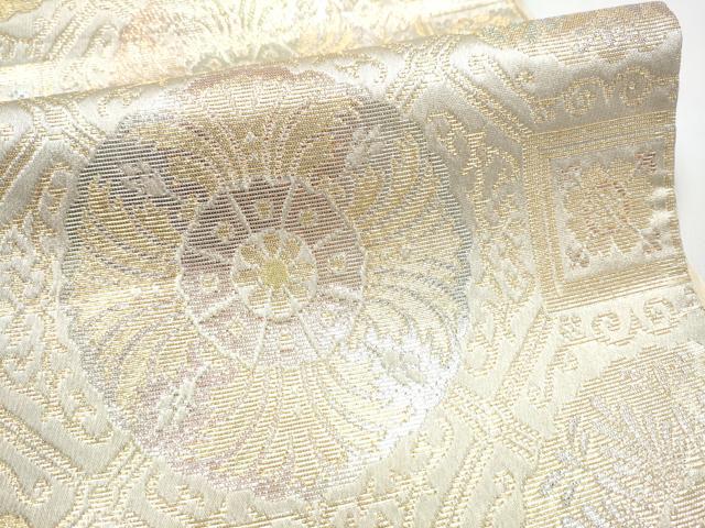 平和屋着物●龍村美術織物　たつむら　六通柄袋帯　洋花蜀紅　金銀糸　正絹　逸品　CABK5982hy