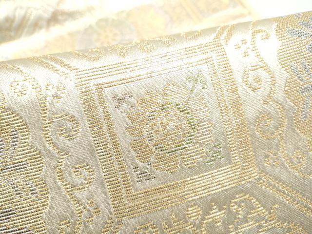 平和屋着物●龍村美術織物　たつむら　六通柄袋帯　洋花蜀紅　金銀糸　正絹　逸品　CABK5982hy