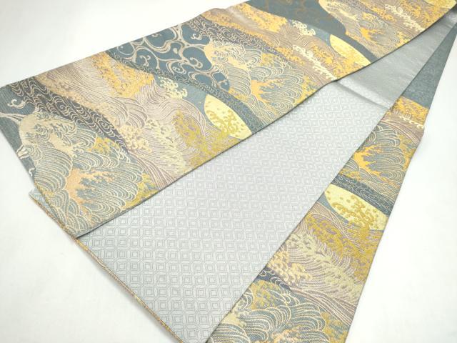 平和屋着物●紋屋井関　御寮織　六通柄袋帯　流水文　金糸　正絹　逸品　CABK5983hy