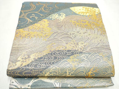 平和屋着物●紋屋井関　御寮織　六通柄袋帯　流水文　金糸　正絹　逸品　CABK5983hy