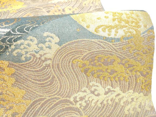 平和屋着物●紋屋井関　御寮織　六通柄袋帯　流水文　金糸　正絹　逸品　CABK5983hy