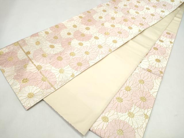 平和屋着物●六通柄袋帯　唐織　菊尽くし　金糸　正絹　逸品　CABK5986hy