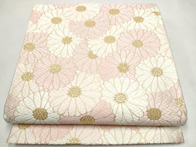 平和屋着物●六通柄袋帯　唐織　菊尽くし　金糸　正絹　逸品　CABK5986hy