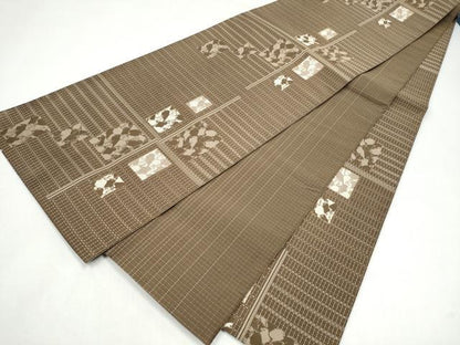 平和屋着物●全通柄袋帯　紹巴　抽象文様　金糸　正絹　逸品　CABK5994hy