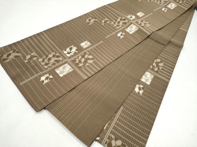 平和屋着物●全通柄袋帯　紹巴　抽象文様　金糸　正絹　逸品　CABK5994hy