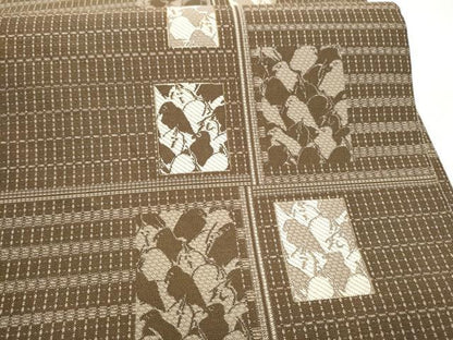 平和屋着物●全通柄袋帯　紹巴　抽象文様　金糸　正絹　逸品　CABK5994hy