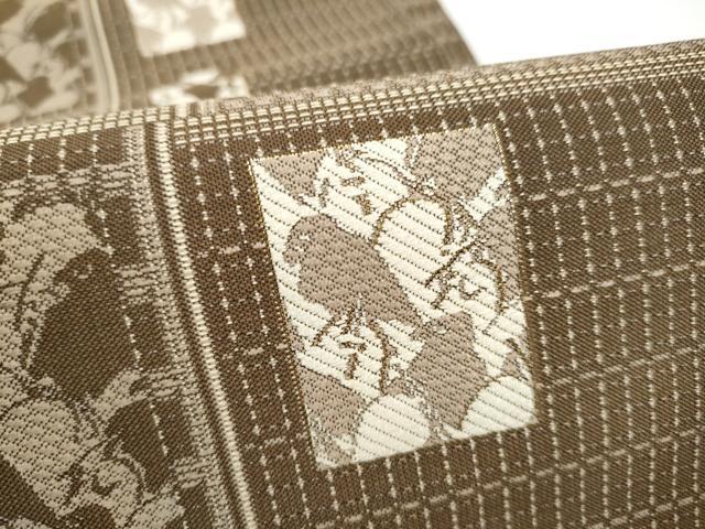 平和屋着物●全通柄袋帯　紹巴　抽象文様　金糸　正絹　逸品　CABK5994hy