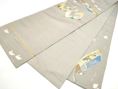 平和屋着物●龍村平蔵製　六通柄　本袋帯　仙丹錦　金銀糸　正絹　逸品　CABK5997hy