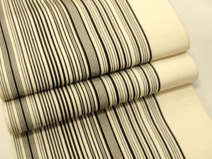 平和屋着物●本場筑前博多織　半幅帯　縞　証紙付き　正絹　逸品　CABK6008ak