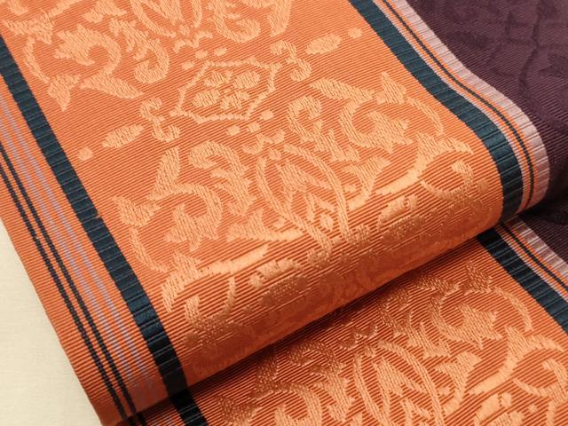 平和屋着物●本場筑前博多織　半幅帯　井上絹織謹製　抽象文　証紙付き　正絹　逸品　CABK6026ak
