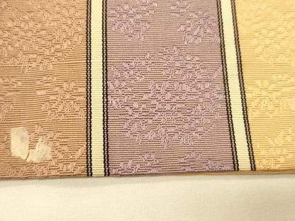 平和屋着物●本場筑前博多織　半幅帯　花間道　正絹　逸品　CABK6033ak