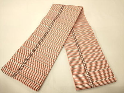 平和屋着物●本場筑前博多織　半幅帯　横段文　証紙付き　正絹　逸品　CABK6046ak