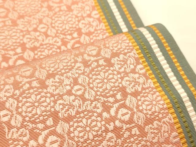 平和屋着物●本場筑前博多織　半幅帯　井上絹織謹製　花間道　証紙付き　正絹　逸品　CABK6061ak