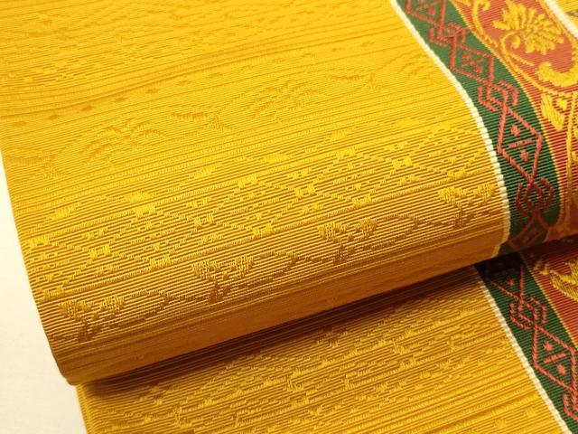 平和屋着物●本場筑前博多織　半幅帯　西村織物謹製　段サラサ　証紙付き　正絹　逸品　CABK6068ak