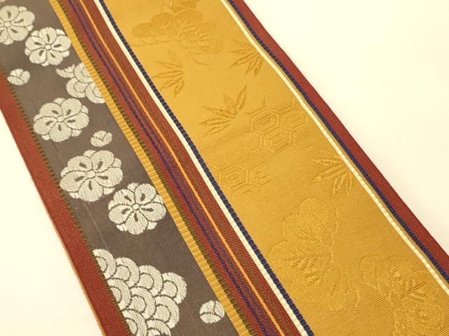 平和屋着物●本場筑前博多織　半幅帯　松竹梅間道　正絹　逸品　CABK6070ak