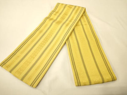 平和屋着物●本場筑前博多織　半幅帯　献上柄　正絹　逸品　CABK6076ak
