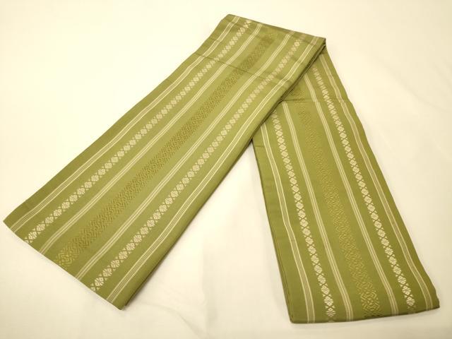 平和屋着物●本場筑前博多織　半幅帯　献上柄　正絹　逸品　CABK6077ak