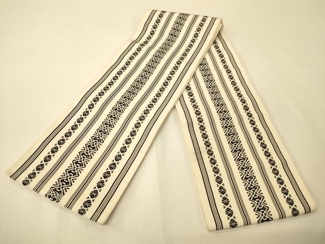 平和屋着物●本場筑前博多織　半幅帯　献上柄　正絹　逸品　CABK6080ak