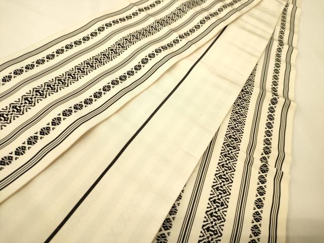 平和屋着物●本場筑前博多織　半幅帯　献上柄　正絹　逸品　CABK6080ak