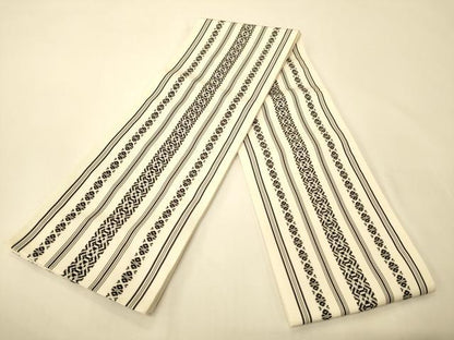 平和屋着物●本場筑前博多織　半幅帯　献上柄　正絹　逸品　CABK6084ak