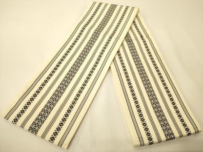 平和屋着物●本場筑前博多織　半幅帯　献上柄　正絹　逸品　CABK6089ak