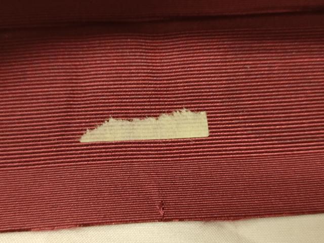 平和屋着物●本場筑前博多織　半幅帯　草花間道　正絹　逸品　CABK6094ak
