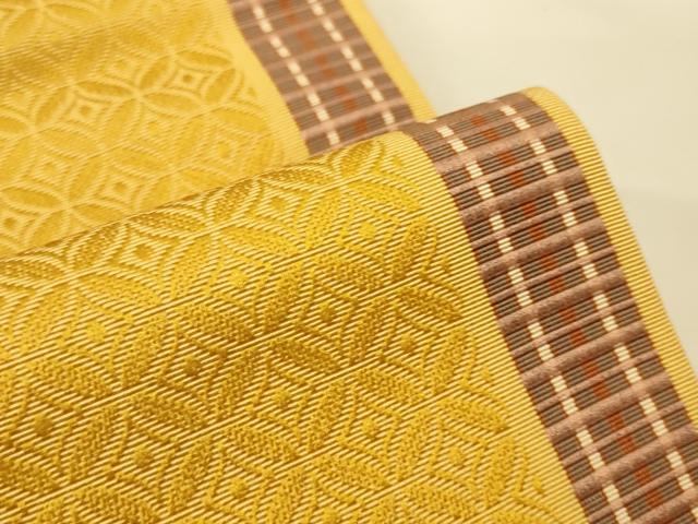 平和屋着物●本場筑前博多織　半幅帯　小野和也作　七宝間道　証紙付き　正絹　逸品　CABK6103ak