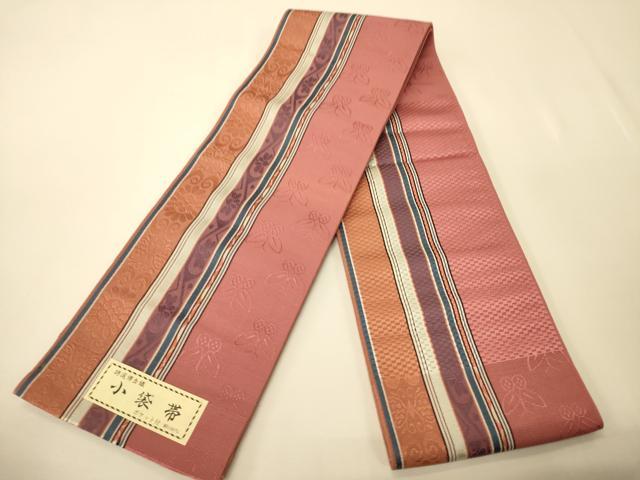 平和屋着物●本場筑前博多織　半幅帯　脇山忠道作　抽象花文　証紙付き　正絹　逸品　未使用　CABK6110ak