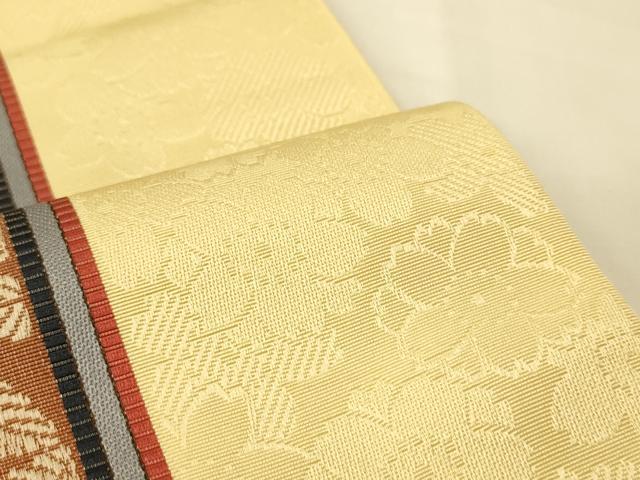 平和屋着物●本場筑前博多織　半幅帯　舞桜間道　正絹　逸品　CABK6128ak